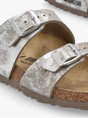 BIRKENSTOCK
Sydney BS Birko-Flor SYN Washed Metallic Silver Two Bar Mules